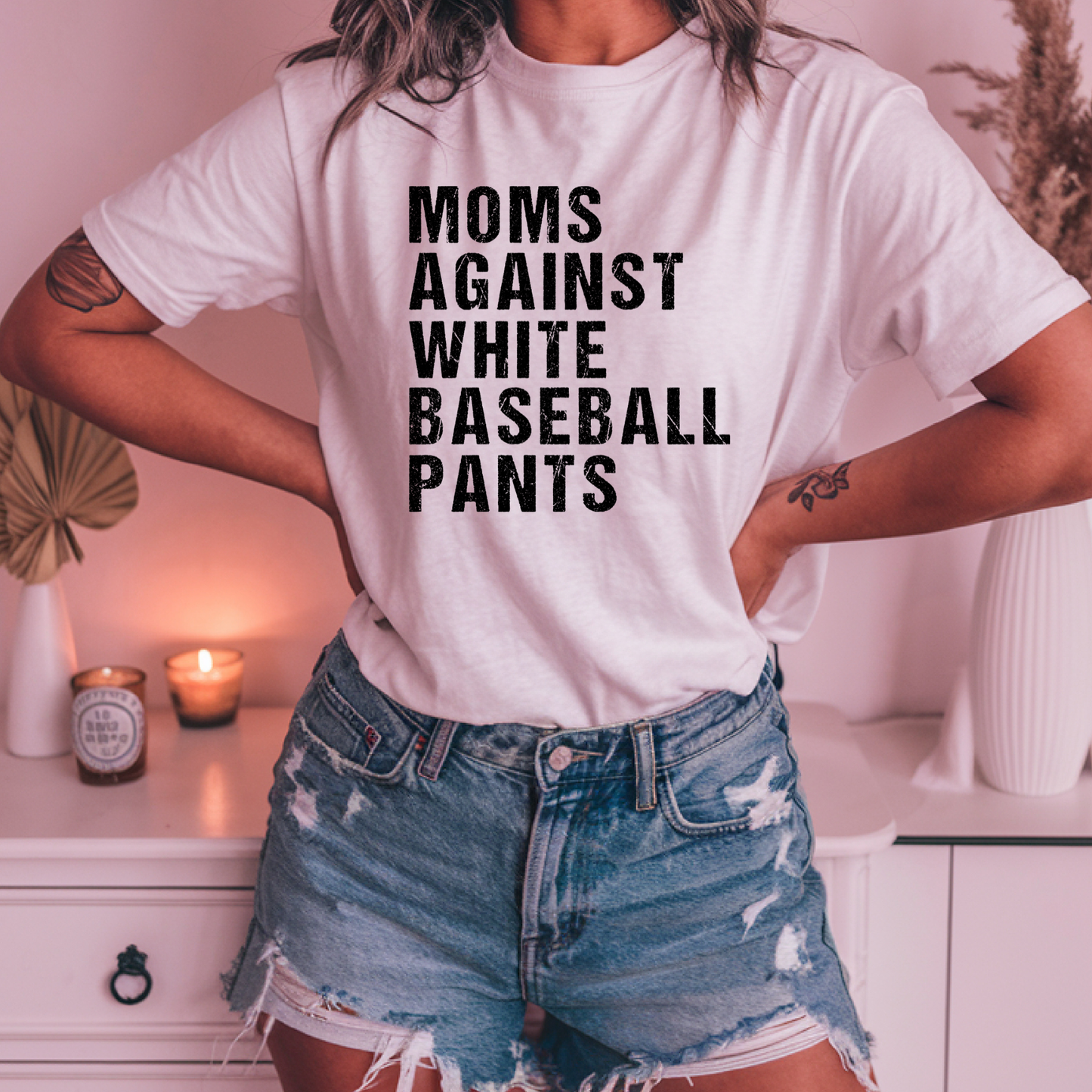 Moms Against White Baseball Pants - T-shirt/Sweatshirt