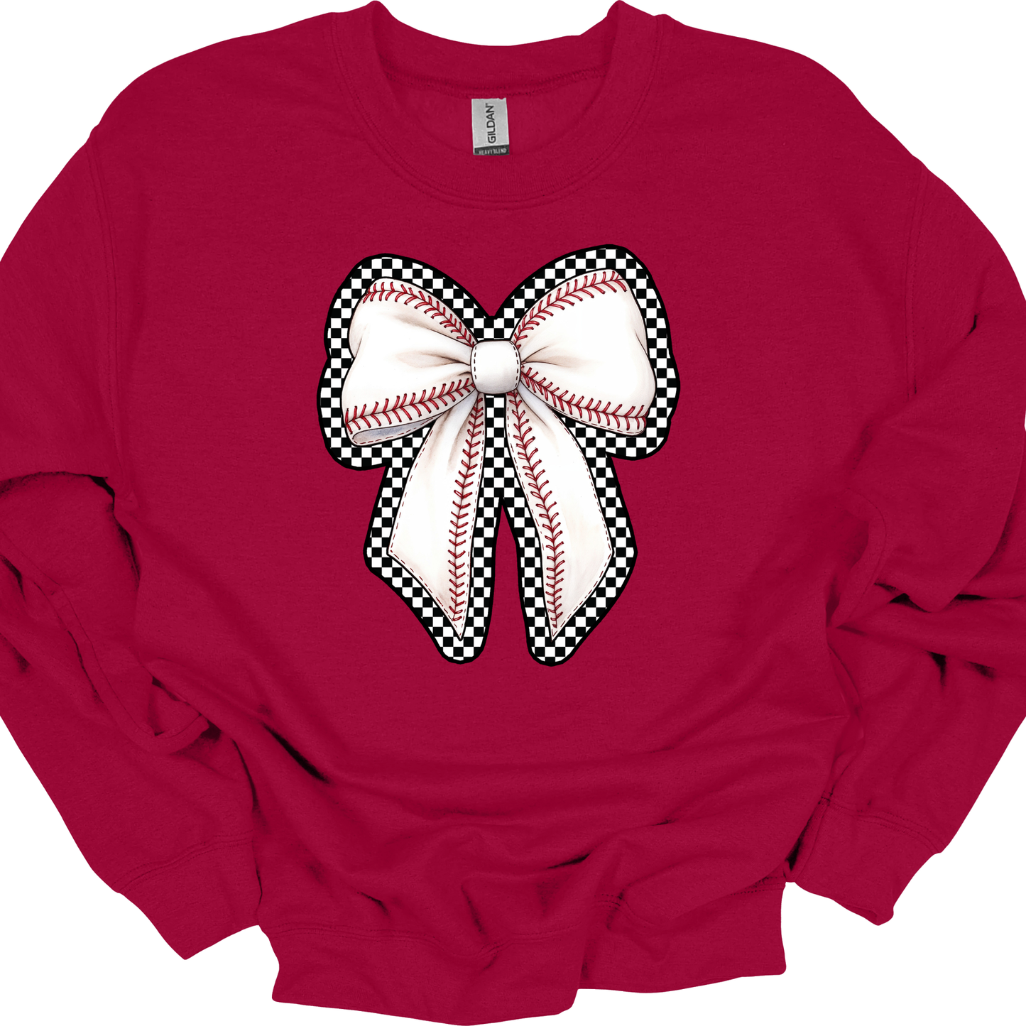 Checkered Baseball Bow Shirt/Sweatshirt